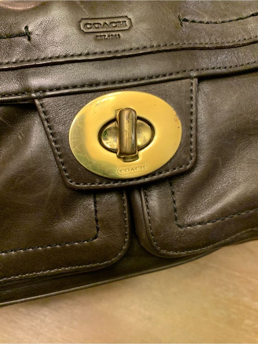 Vintage Coach  Hampton  Lindsay  Brown Leather Satchel - Picture 12 of 16